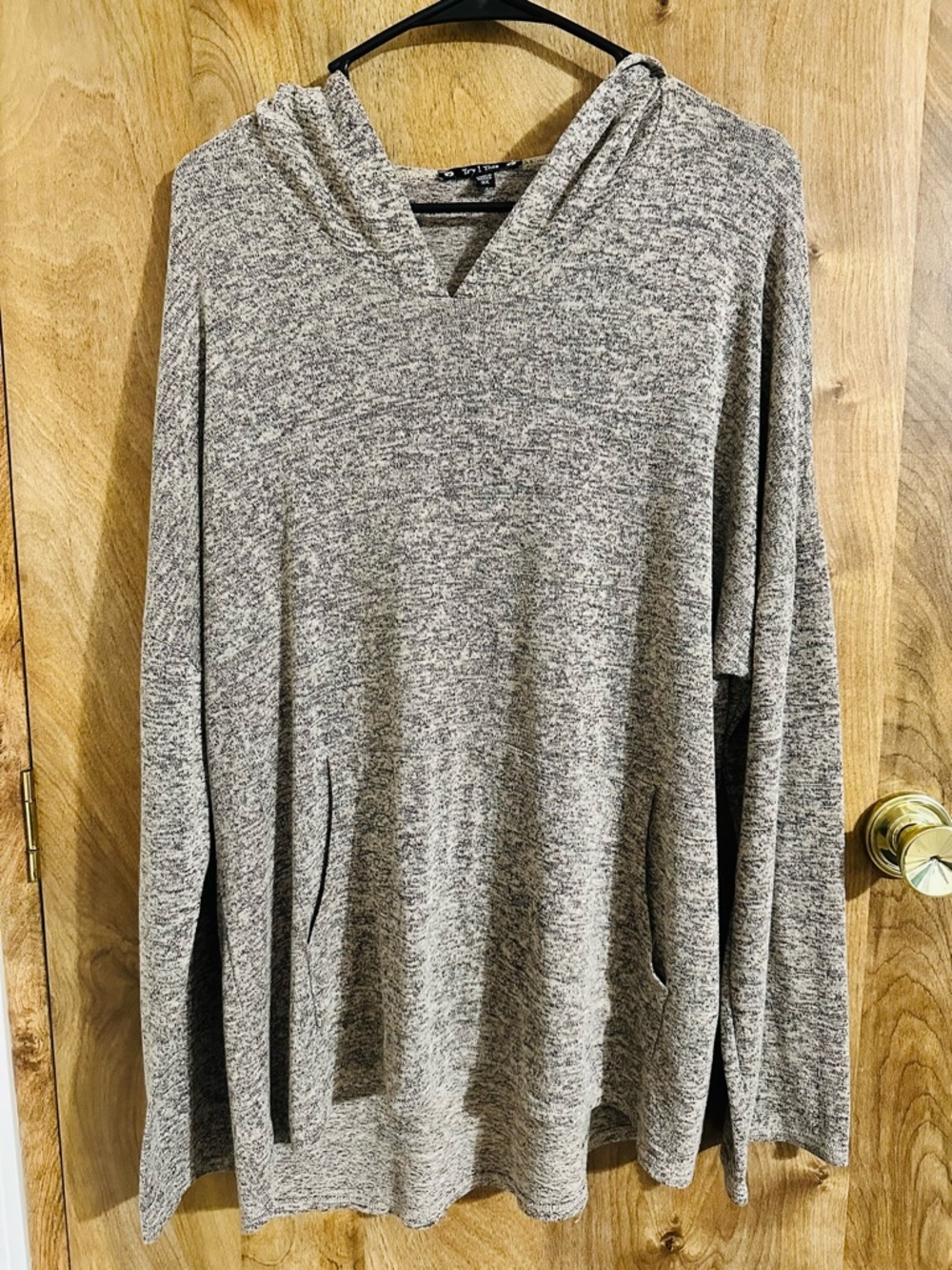 Men's Hooded Knit Pullover Sweater - Gray